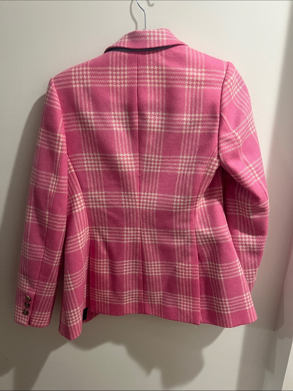 Boden Atkinson Heritage British Tweed Pink Plaid Wool Blazer Jacket US 4 Preppy - Picture 4 of 4